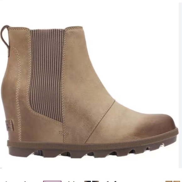 SOREL Joan of Arctic Size: 7.5 Waterproof Chelsea II Wedge Ankle Boots Lug Sole - Picture 2 of 15